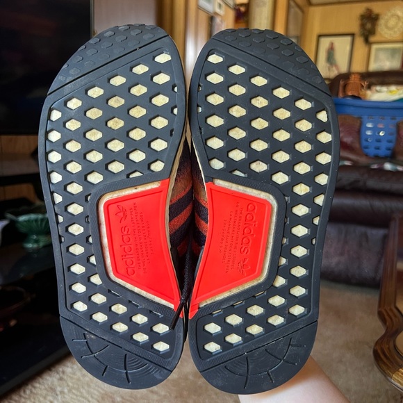 Adidas NMD R1 J Core Black Solar Red Orange Size 6 Sneakers. - Picture 5 of 17